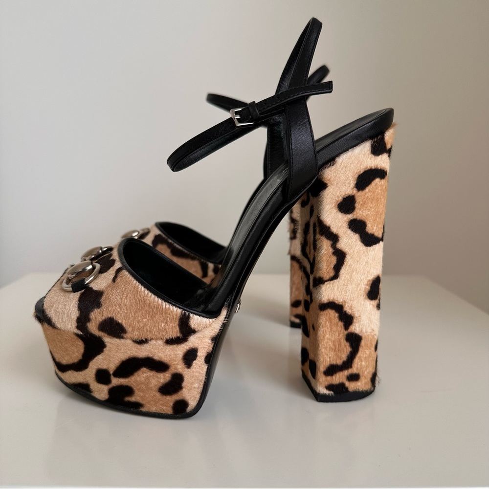 Platform Size 36 1/2 Gucci Leopard Print
